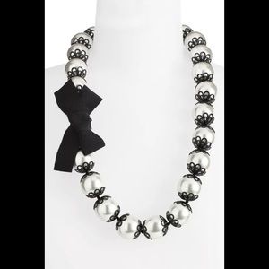 Kate Spade Japanese Floral Pearl Necklace with Bow